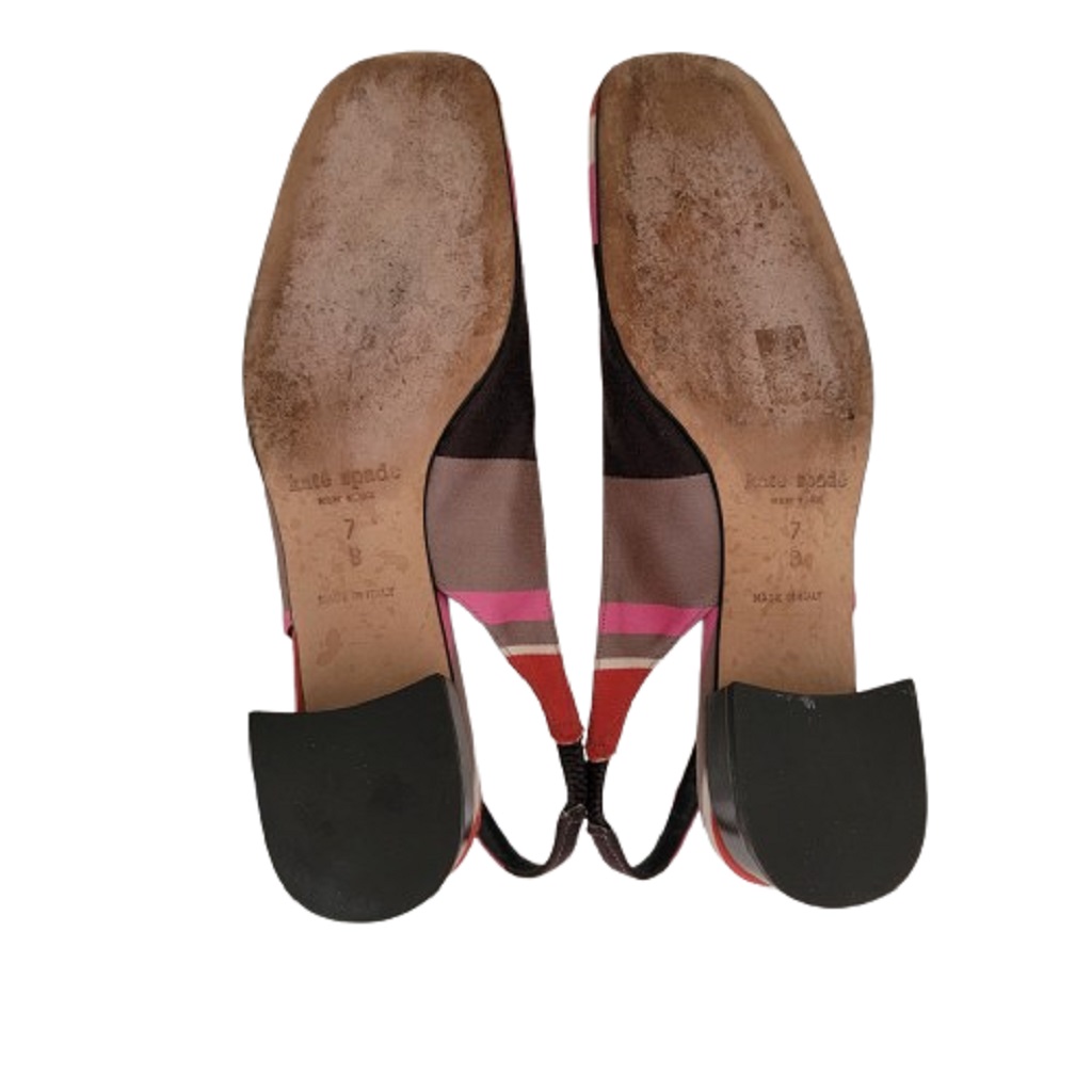 Kate Spade New York multiple colors stripe flat slingback shoes