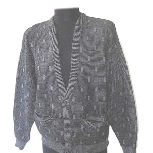 Saturday's black and gray mens cardigan sweater