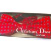 Christian Dior red silk blue, white and black flower accented vintage bowtie