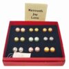 Vintage Kenneth Lane simulated pearl multi color nine pair earrings in original box