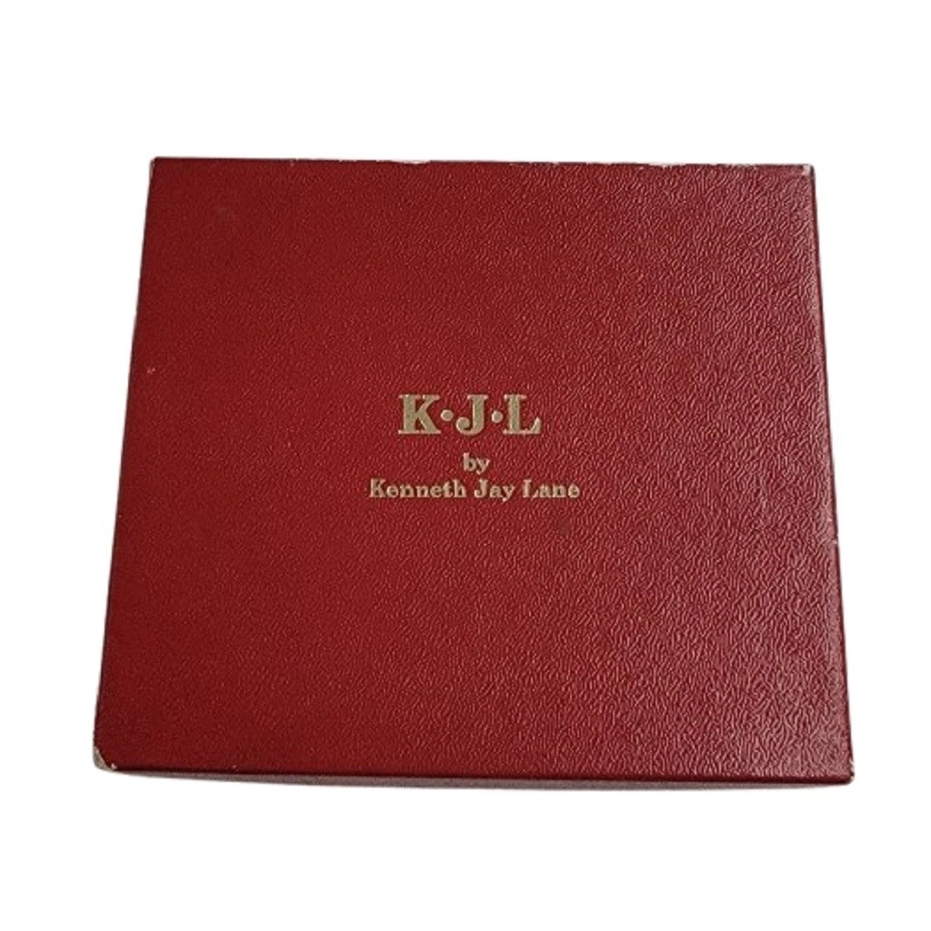 Vintage Kenneth Lane simulated pearl multi color nine pair earrings in original box