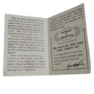 Vintage Kenneth Lane simulated pearl multi color nine pair earrings in original box