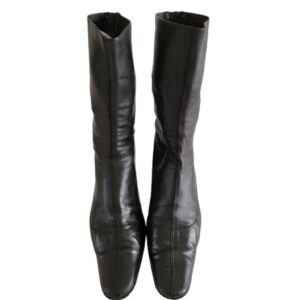 Vicini Giueppe Zanotti design black zip up back ankle boots