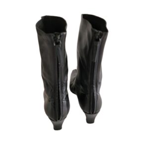 Vicini Giueppe Zanotti design black zip up back ankle boots