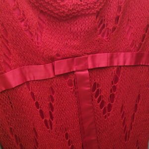 Red Crochet Satin Ribbon Vintage Maxi Dress