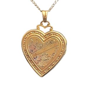 vintage hayward12kt-goldfilled double-window heart pendant locket necklace