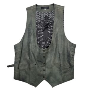 SkinGraft Los Angeles Olive Green leather unisex vest