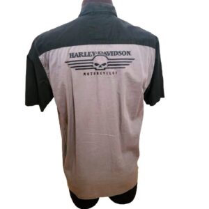 Vintage Harley Davidson color block gray black shirt
