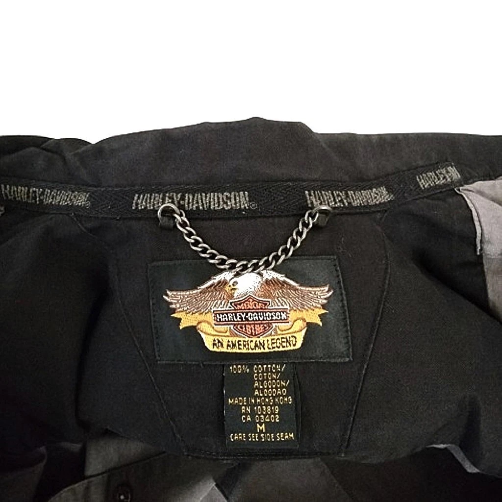 Vintage Harley Davidson color block gray black shirt