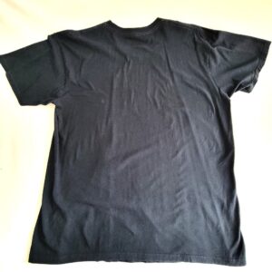 Plain back view of U.S. Polo Double Horse Rider Black Tee-shirt.