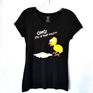 Anchor Blue tee-shirt with graphic baby chick design on front.