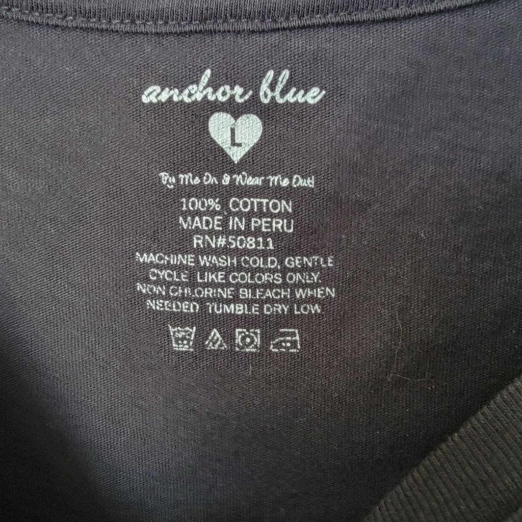 Anchor blue inside label OMG-stu-is-tha-you tee-shirt.