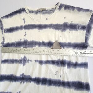Lisa Todd Shark pocket tie dye design T-shirt front.