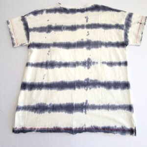 Plain back view of Lisa Todd Shark pocket tie dye design T-shirt.