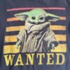 Star Wars baby Yoda Grogu graphic wanted t-shirt front.