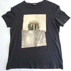 Jack & Jones front view of black cactus graphic design t-shirt