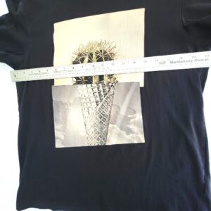 Jack & Jones armpit to armpit measuring front view of black cactus graphic design t-shirt