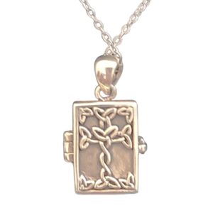 Back view of BBJ Bangkok sterling silver gemstone shaker prayer box necklace