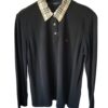 Burberry London Women black check collar sweater front view