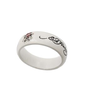 Inside vies of Ed Hardy Christian Audigier white bangle bracelet