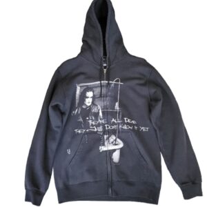 The Crow black graphic hoodie front view