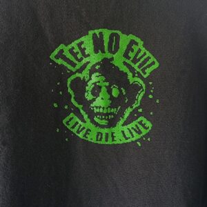 The Walking Dead Christmas graphic sweatshirt front c;lose up back emblem view